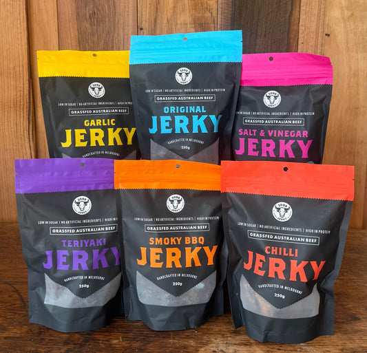 Bulk Jerky Tasting Pack (6 x 250g Bags of All Flavours)